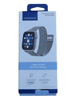Insignia - Correa de malla de acero inoxidable para Apple Watch 42/44/45 mm y Ultra 49 mm - Usada Foto 1 de 2