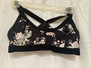 Black With Flowers XS Stretch Bra, Forever 21 - Picture 1 of 4