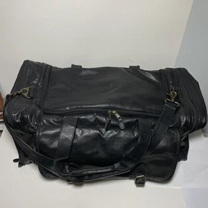 "Bolso de Lona de Cuero Dr. Pepper Negro Grande Maleta 23"" de Largo Raro De Colección" - Imagen 1 de 24