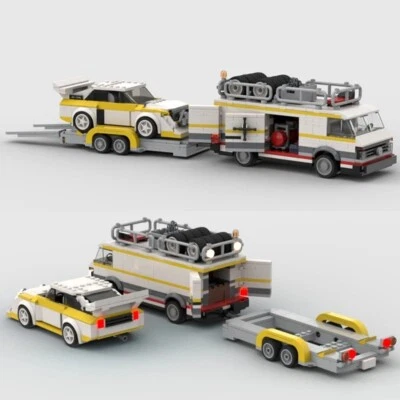 MARKENLOS Audi Sport Quattro Trailer Building Block Set - Detailed Exclusive Model