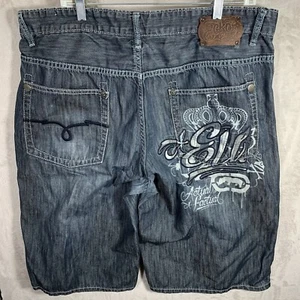 Vintage Ecko Shorts Adult 38 Blue Embroidered Logo Y2K Men’s 2014 - Picture 1 of 9