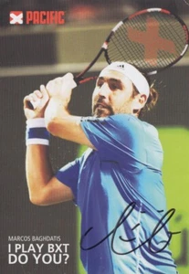 TARJETA PROMOCIONAL FIRMADA A MANO MARCOS BAGHDATIS TENIS AUTÓGRAFO - Imagen 1 de 1