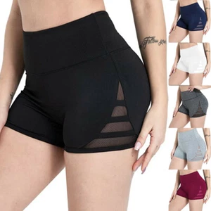 Women High Waist Fitness Shorts Sport Running Non-Perspective Yoga Gym Shorts - Picture 1 of 17