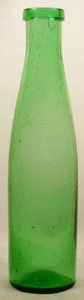 BOTELLA DE COMIDA ANTIGUA COLOR VERDE CLARO APLICADA TOP AÑOS 1800 - Imagen 1 de 6