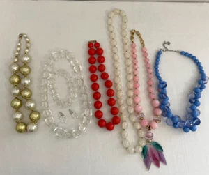 Konvolut Vintage bis jetzt Nachlass Modeschmuck bunte Perlenketten - Bild 1 von 14