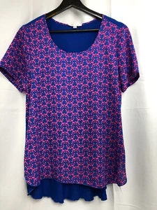 Top Spense taglia L blusa donna manica corta stampa viola - Foto 1 di 5