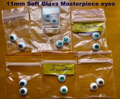 Masterpiece Soft 'Glass' Doll Eyes 11mm. NEW. Various Colours. - Image 1 of 4