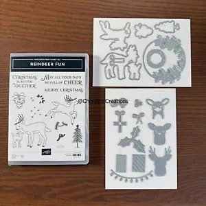 Reindeer Fun Stampin Up Stamp Set & Dies Bundle NEW 164167 CHRISTMAS - Picture 1 of 8