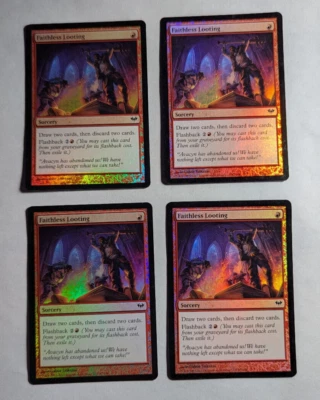 MTG 4X Foil Faithless Looting EX/LP- Dark Ascension - Image 1 of 4