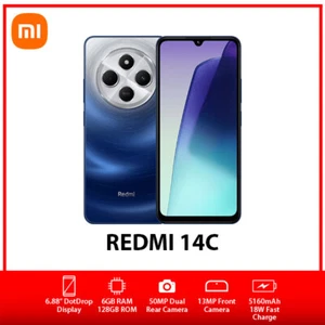 NEW Xiaomi Redmi 14C Dual SIM Unlocked Android Mobile Phone AU – Blue/6GB+128GB - Picture 1 of 5