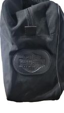 Harley Davidson Duffle Travel Bag Black Leather Logo Bar And Shield