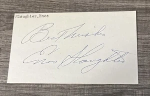 Enos Slaughter SIGNED Auto INDEX CARD - Picture 1 of 1