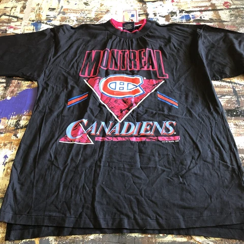 Vintage 1991 Montreal Canadiens NWT Single Stitch Graphic T-Shirt XL Cover