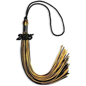 Endea Graduation Black/Gold Mixed Color Tassel With Black Date Drop - Picture 1 of 21