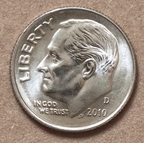 2010 D Roosevelt Dime BU Cover