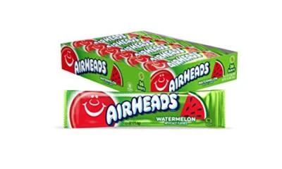 Caramelo Airheads, sabor sandía, barras de tamaño completo envueltas individualmente, caramelo... Foto 1 de 4