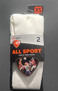 Sof Sole Youth, White, All Sport Team OTC Socks. Size: Y5-9.5 - Picture 1 of 5