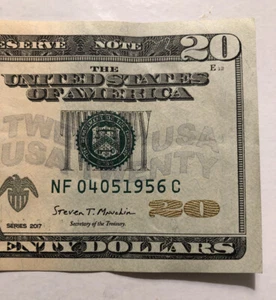 Birthday Serial Number $20 Note NF 04 05 1956 C - Picture 1 of 3