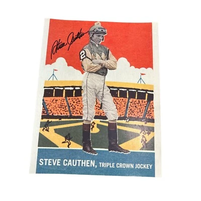 ¡Foto firmada por Steve Cauthen de 8,5x11! Triple Corona Ganadora Caballo Jockey en Afirmado Foto 1 de 2
