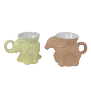 Frankoma 1980 Democrat Donkey 1987 GOP Republican Elephant Political Cup/Mug Set - Picture 1 of 17