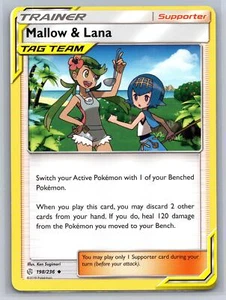 Mallow & Lana Tag Team 198/236 Fresh Crisp NM Pokemon Sonne & Mond Kosmische Finsternis - Bild 1 von 2