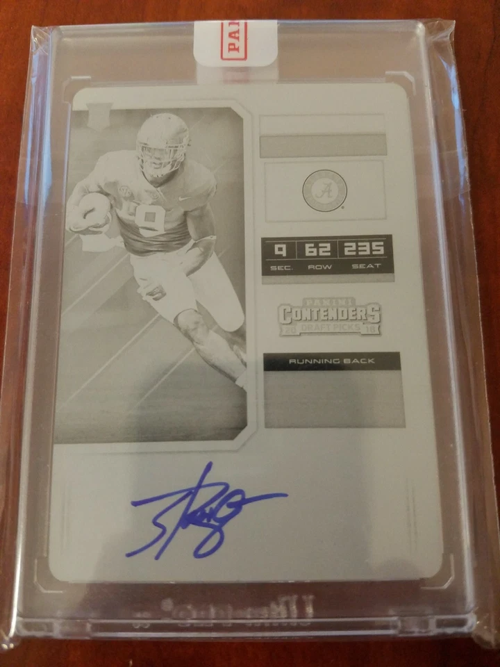 Bo Scarbrough Contenders Draft Picks BLACK PRINTING PLATE Auto Rookie RC #1/1!  - Image 1 of 2