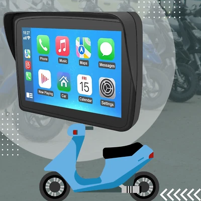 Kabelloser Carplay Bildschirm für Mofa Roller Scooter CarPlay & Android Auto - Bild 1 von 4