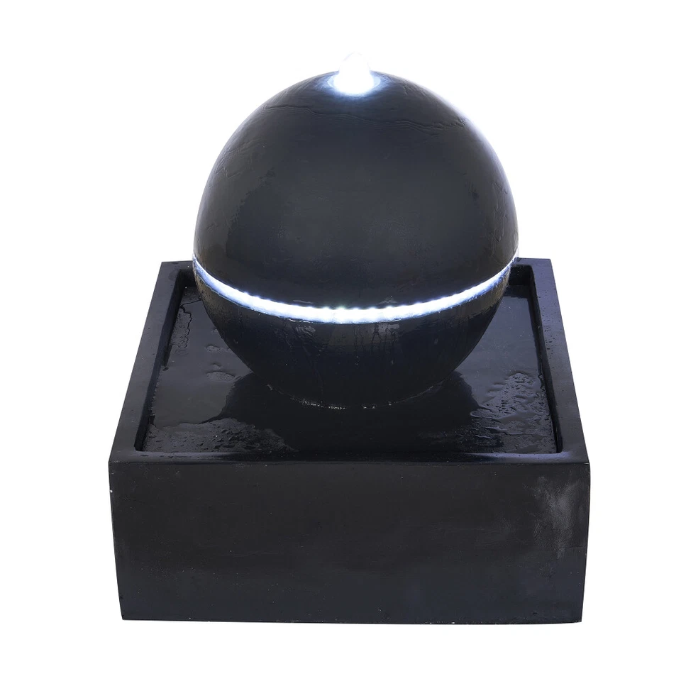Ubbink TRIPOLI - schwarze Polyresin-Kugel mit umlaufender LED-Beleuchtung;  - Bild 1 von 1