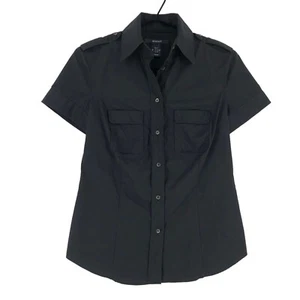 GANT Shirt Casual Formal Slim Black Short Sleeve Women Size UK:10 - S - Picture 1 of 8