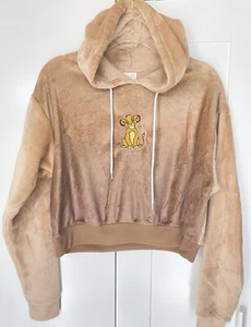 NEW Disney The Lion King Simba Embroidered Cropped Hoodie - Size Large - Picture 1 of 3