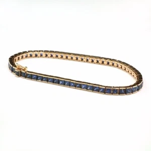 Wert € 13.300 Saphir Armband 9,40 ct *EXKLUSIV* 750er Roségold Linienarmband - Bild 1 von 9