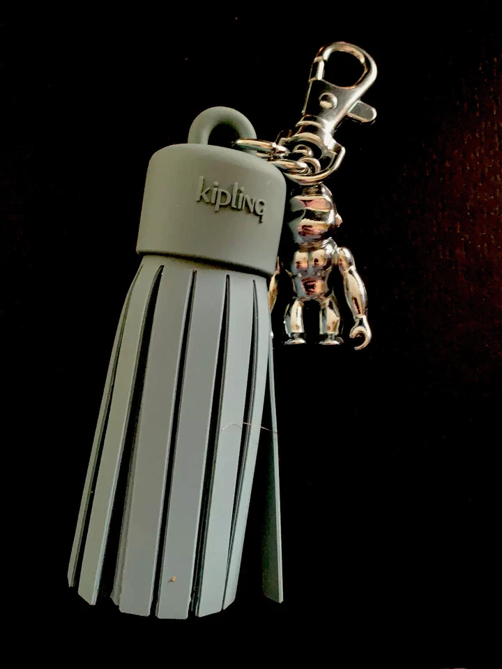 全新无标签 KIPLING Teal 流苏金属猴子钥匙链环袋小饰品 Fob — 第 1/1 张图片