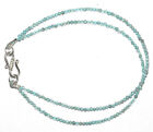 Sky Apatite Gemstone 2mm Beads 925 Sterling Silver 5" 2 Layer Fine Bracelet YH72