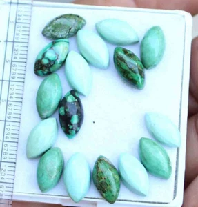 29.00 Cts Natural Tibet Turquoise Marquise Shape Cabochon Loose Gemstone Lot - Picture 1 of 4