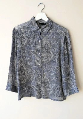 Vintage DKNY 100% Silk Paisley Button Blouse Shirt | Size L - Image 1 of 4