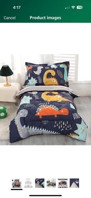 Nuevo juego de edredón dinosaurio para niños TODDLER BAD 3 piezas ropa de cama para niños Foto 1 de 4
