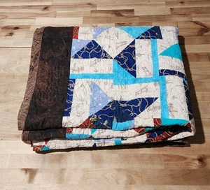Hand Quilt Decke mit Handarbeit über Quilt 64”x74” Maritim - Bild 1 von 5