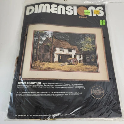 Dimensions Crewel Sunlit Barnyard 18 x 12 Crewel Embroidery Kit New Sealed 1314 - Image 1 of 4