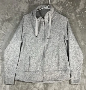 DANSKIN Sweatshirt Ultra Cozy youth L 12-14 dance Cowl neck Full Zip Jacket grey - Picture 1 of 5