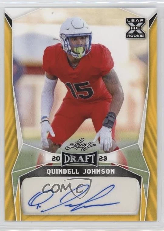 2023 Leaf Draft Auto Gold Quindell Johnson #BA-QJ1 Rookie Auto RC - Image 1 of 2