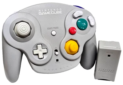 Grey Nintendo Gamecube Wavebird Controller + Receiver Dongle DOL-004 - Image 1 of 4