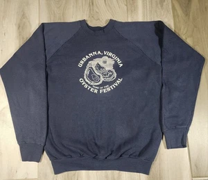 Vintage Urbanna Virginia Oyster Festival Navy Blue Crewneck Sweatshirt XL 80s - Bild 1 von 9