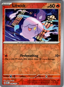 Litwick Reverse Holo 036/197 SV03: Obsidian Flames Common - NM - Picture 1 of 2
