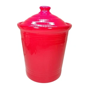 Fiestaware Scarlet Red Medium 7" Canister Crock with Lid - Picture 1 of 12