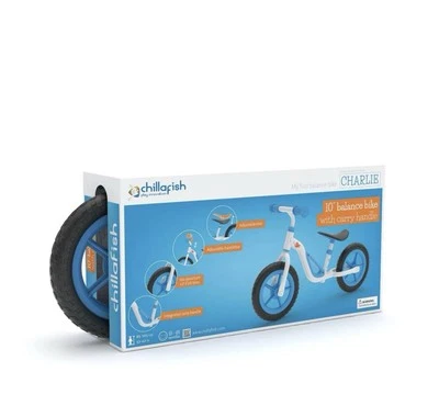 Детский велосипед Chillafish Charlie 10 дюймов - синий/белый - для детей от 18 до 48 месяцев - Изображение 1 из 4