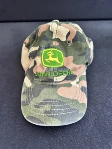 Youth/Child Size John Deere Camouflage Stretch Baseball Cap Hat Rare - Picture 1 of 6