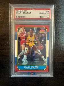 1986-87 Fleer Basketball PSA 10 Gem Mint - Clark Kellogg #58 - Picture 1 of 2
