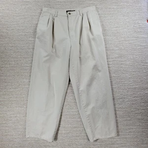 De Colección Gap Khakis Para Hombres 34/30* Crema Sarga Chino Plisado Pierna Ancha Cónico Hong Kong - Imagen 1 de 13