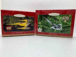 2 Hallmark Ornaments 1999 Naboo Starfighter & 2000 Gungan Sub Ep. 1 Star Wars - Picture 1 of 6