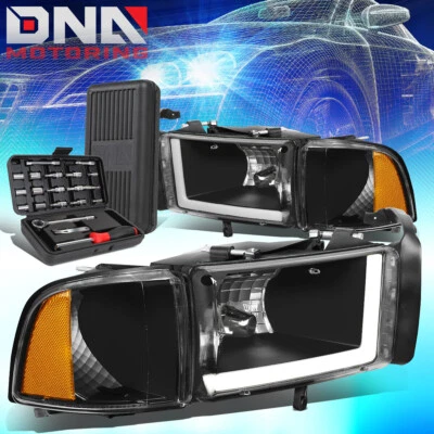 PARA CAMIONETA DODGE RAM 1994-2002 TUBO LED DRL FAROS LATERALES NEGROS/ÁMBAR + HERRAMIENTAS Foto 1 de 4